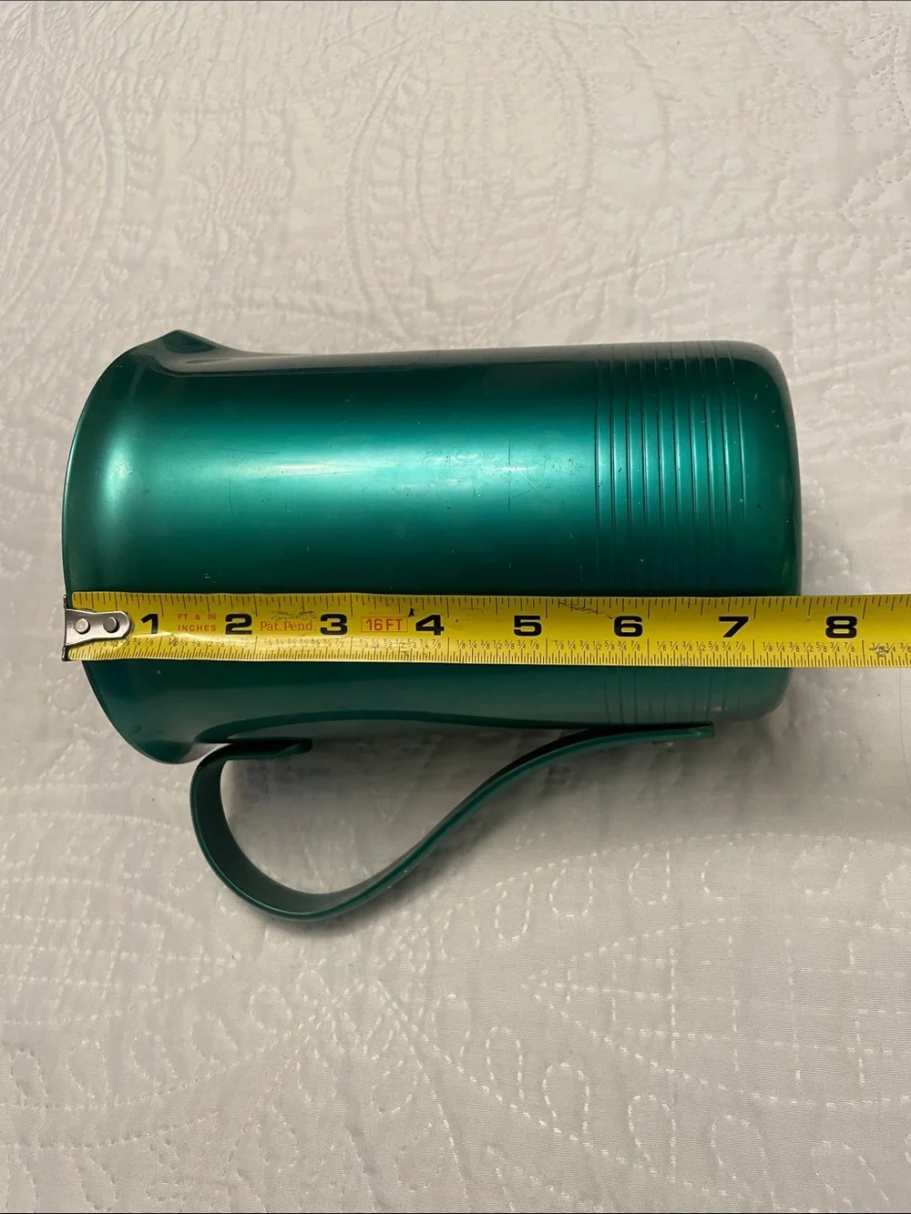 MCM Vintage Collectible Green Aluminum Pitcher